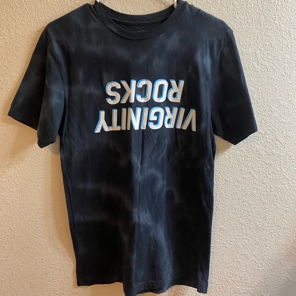 Virginity Rocks Blue and Black Tie Dye TShirt
